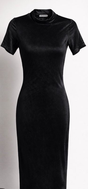 Velúr kjóll svartur