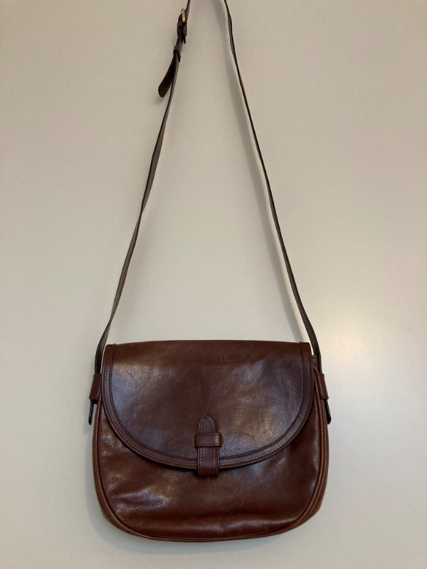 Leðurtaska crossbody brún