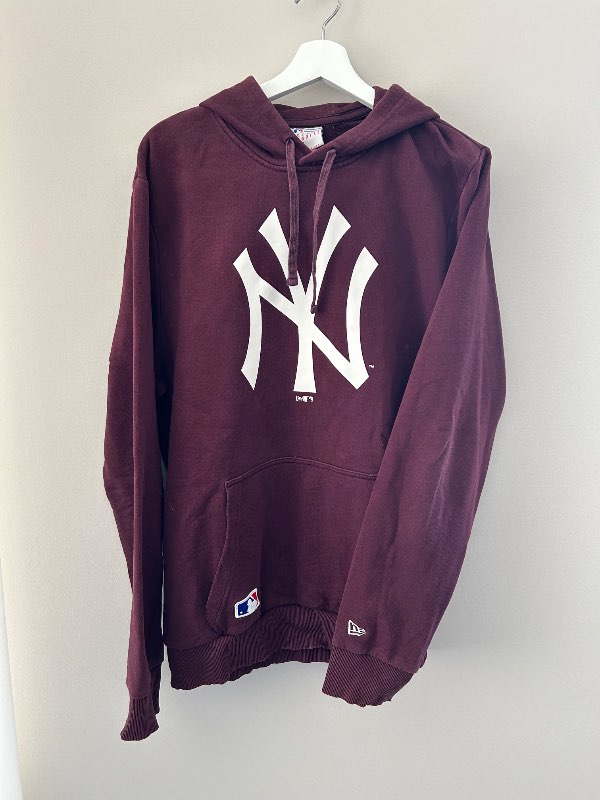 NY Yankees vínrauð hettupeysa