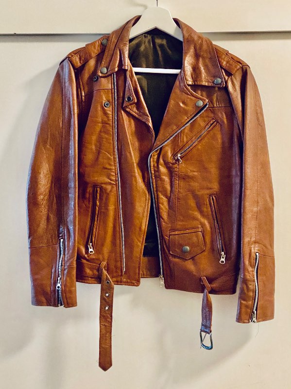 vintage brown leather jacket