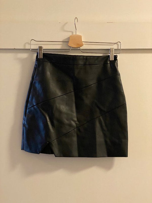 Leather mini skirt