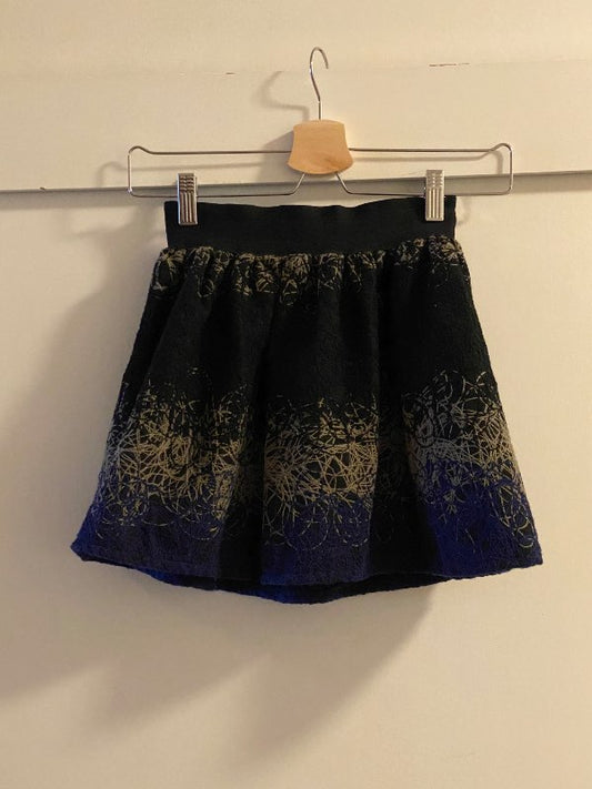 Mixed color mini skirt