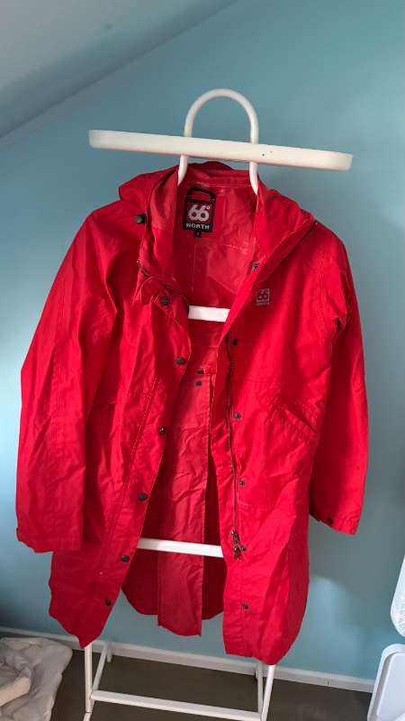 red raincoat