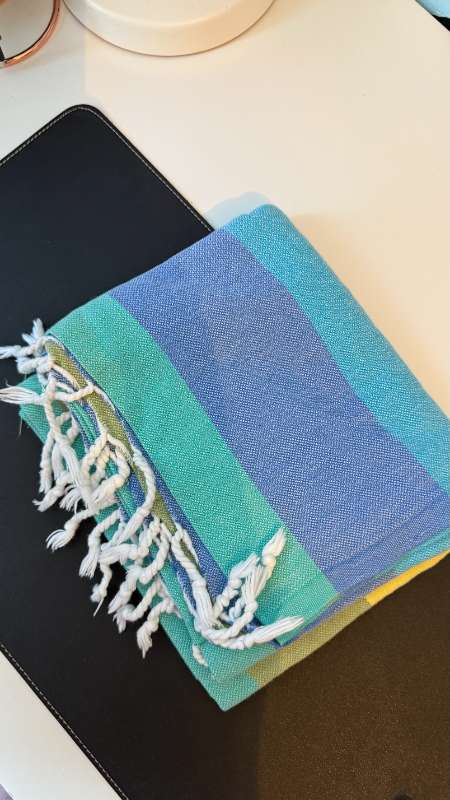blue towel