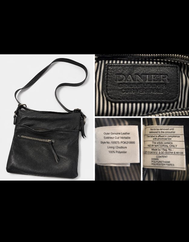 Danier – Svört leður crossbody taska