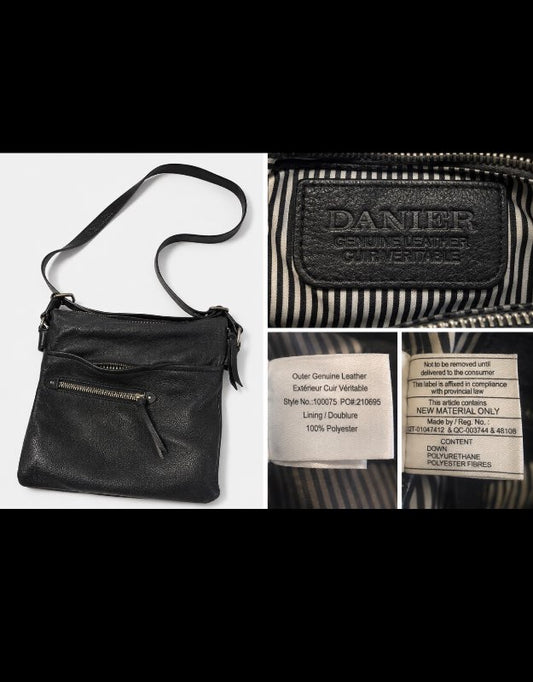 Danier – Svört leður crossbody taska
