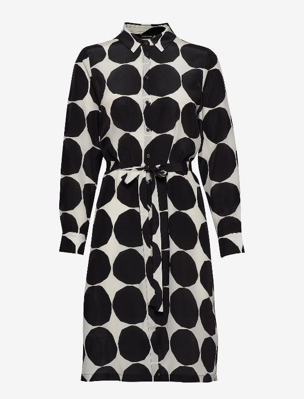 Marimekko kjóll, hvítt og svart mynstur