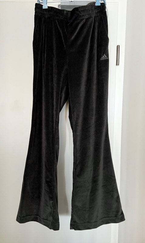 Grey Adidas Pants (Flaired and ribbed velour)
