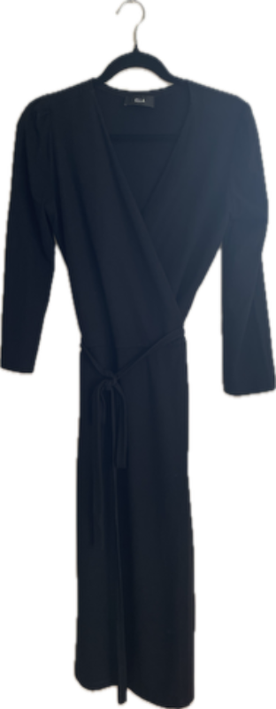 ELLA wrap kjóll svartur