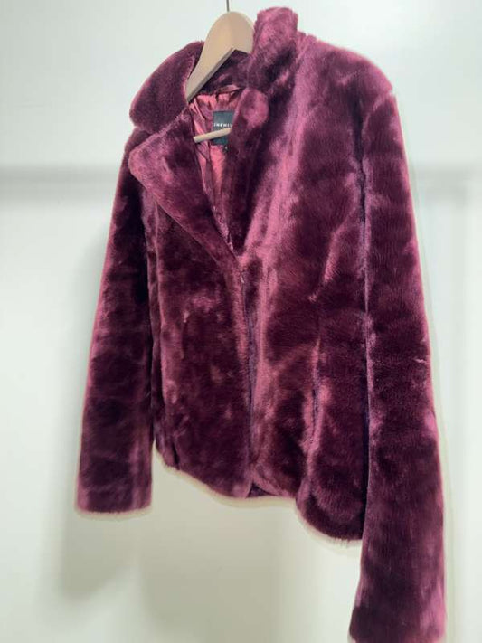 Faux Fur Pels/jakki – Vínrauður