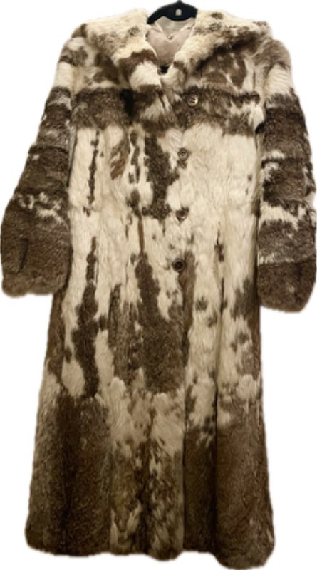 Vintage kanínupels m/hettu