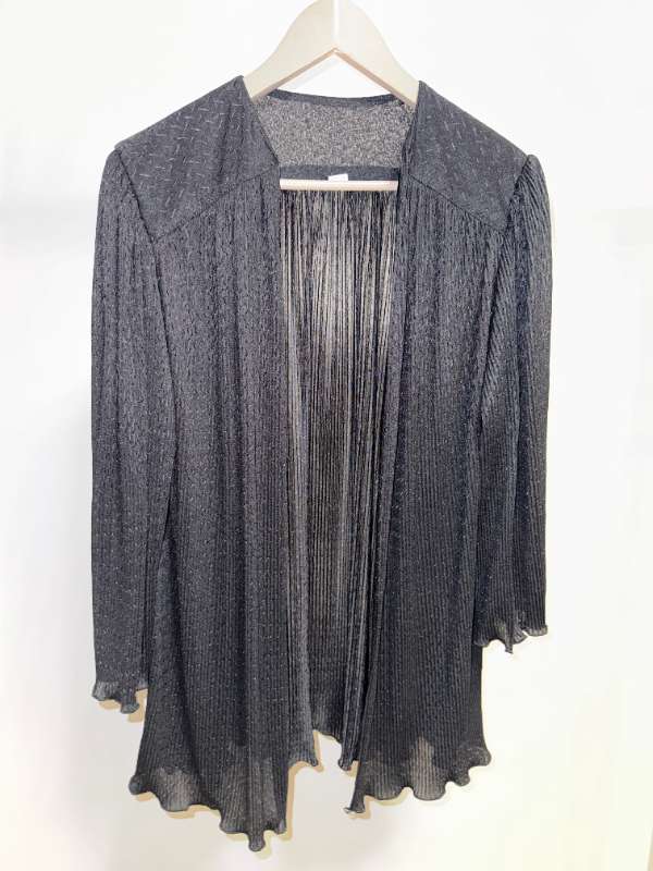 Vintage Kimono Jakki – Svartur – Ribbed