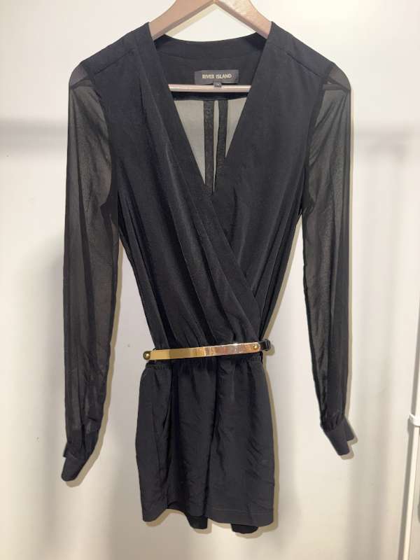 River Islans Mesh Jumpsuit – Svartur