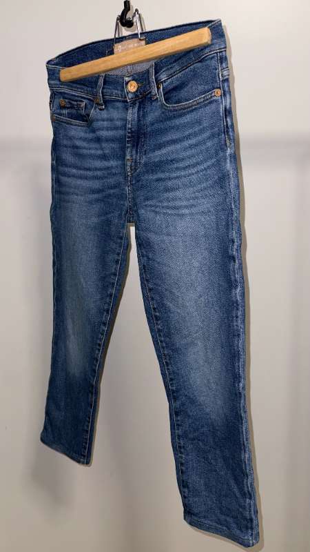 7 for all mankind – Cropped Jeans bláar