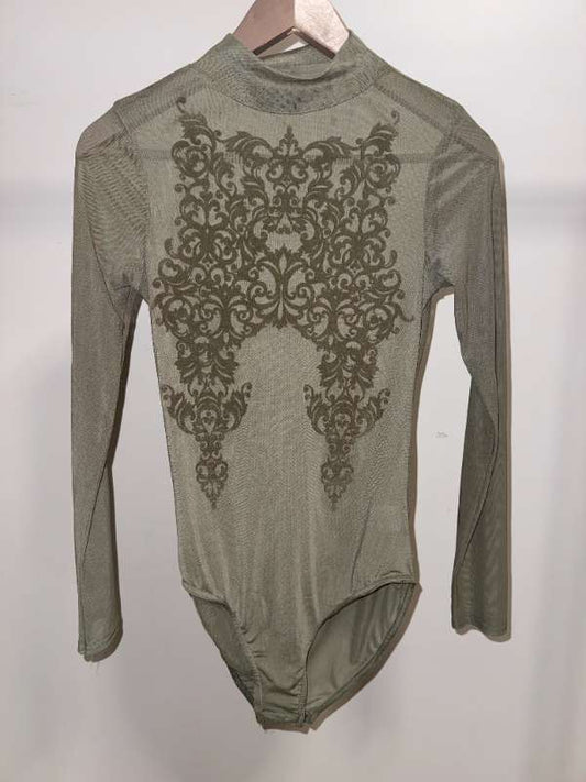 Samfella – Mesh með velúr detail – Olive