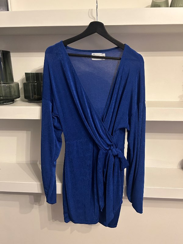 S- Asos blue tie dress