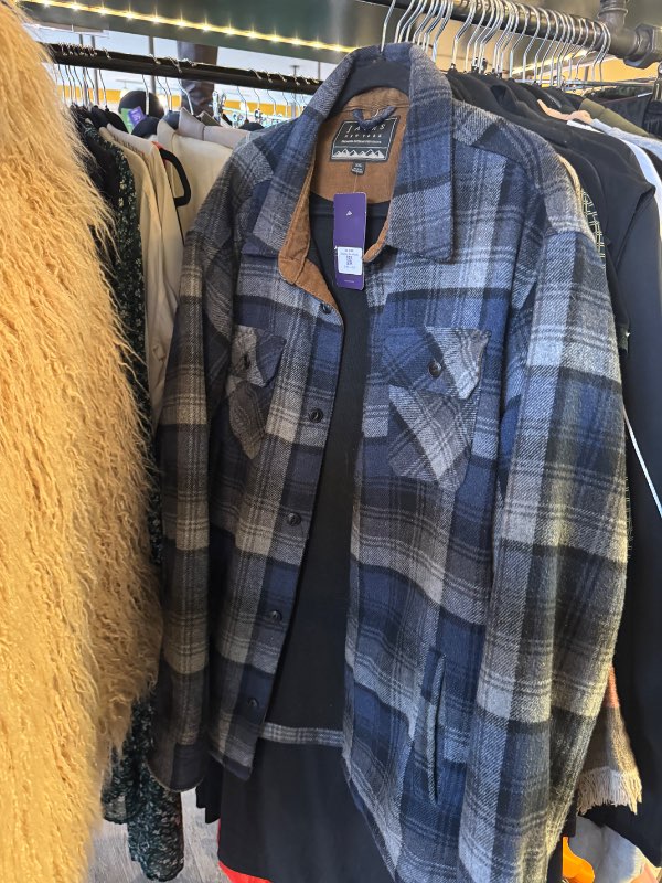 Dökkblár flannel jakki