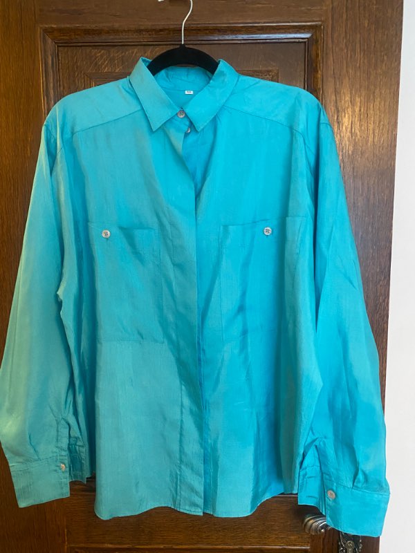 90s silkiskyrta turqoise