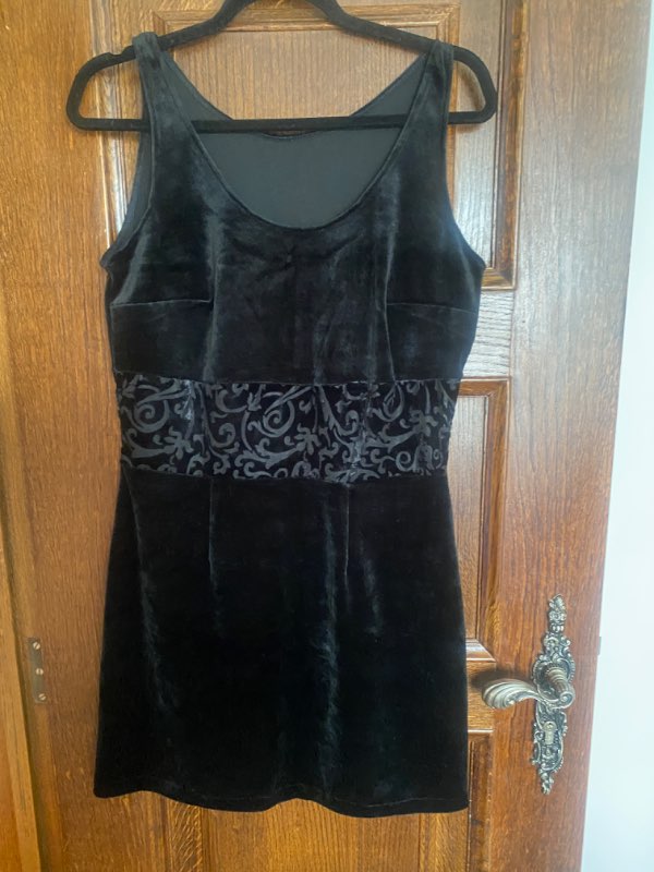 Nineties flauelkjóll svartur