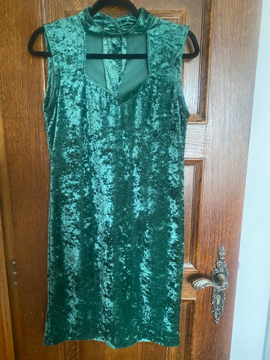 Nineties flauelkjóll grænn