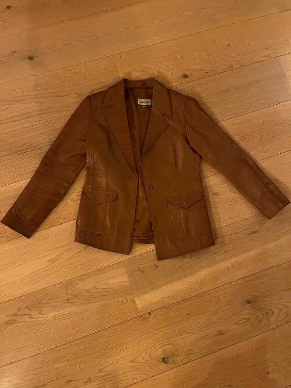 Vintage leðurjakki brúnn