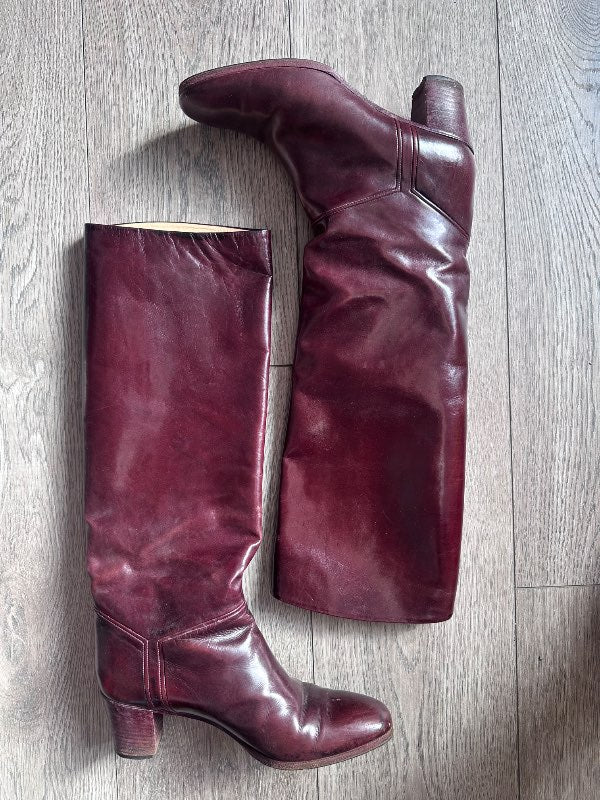 burgundy boots