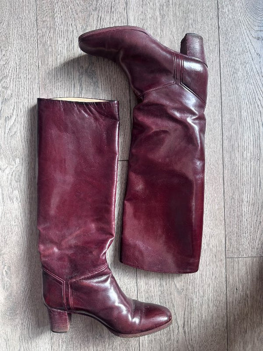 burgundy boots