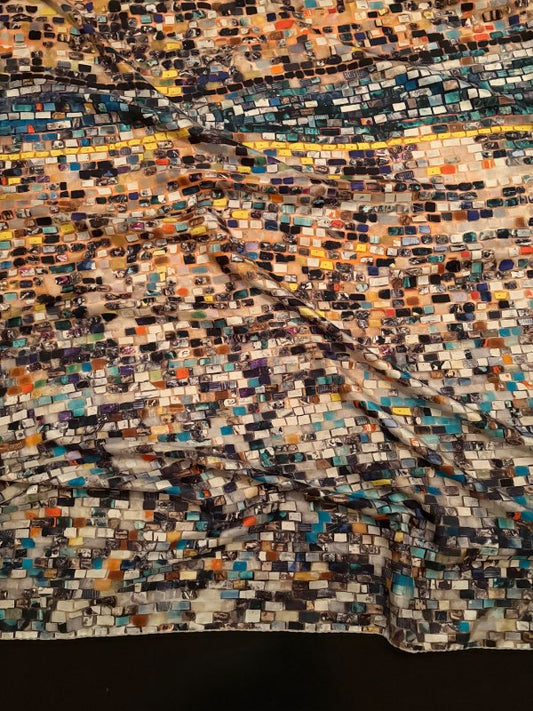 Jane Carr with Jack Whitten, Quantum Wall, silk