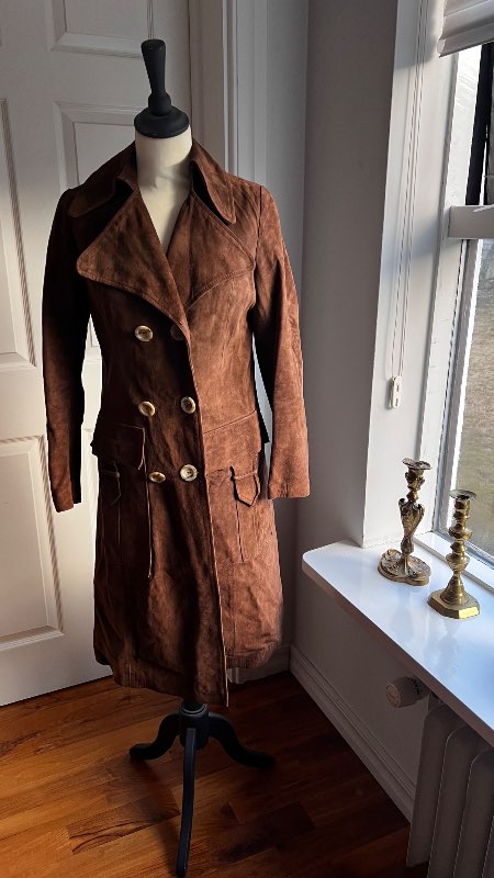 Vintage suede trench coat