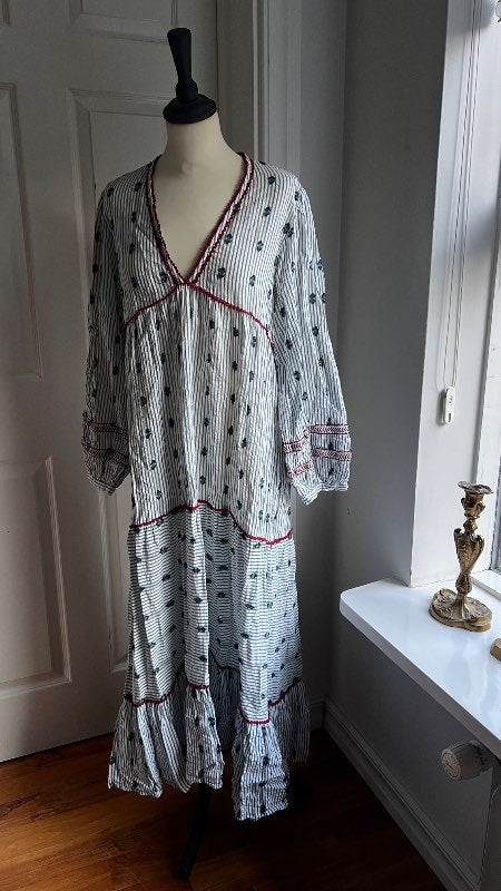 Zara blár/rauður maxi kjóll