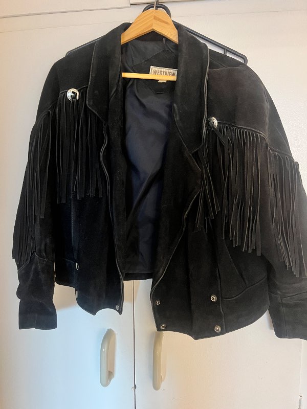 Rúskinsleður fringe jakki