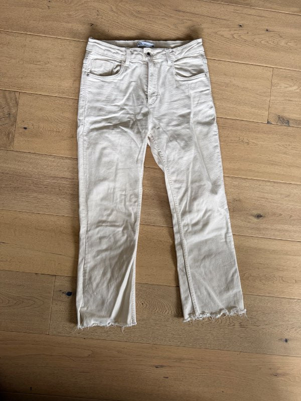 Kremhvítar gallabuxur - Zara