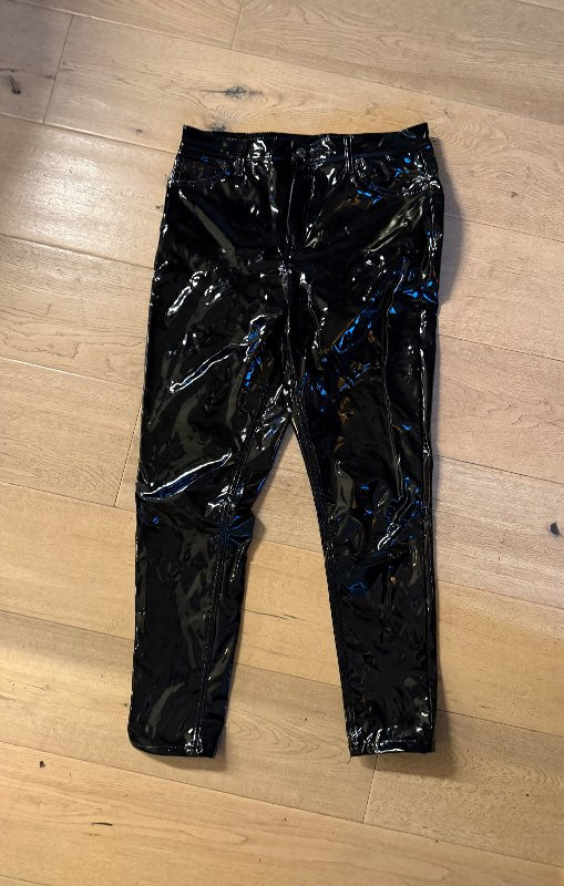Svartar vínyl buxur - Topshop