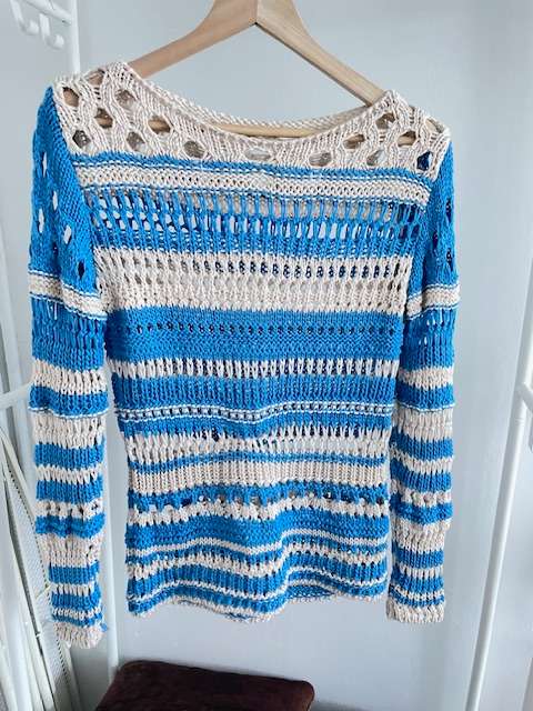 Vintage knit white/blue