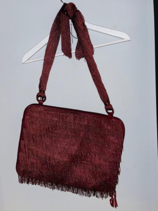 Laptop leather/silk fringe bag