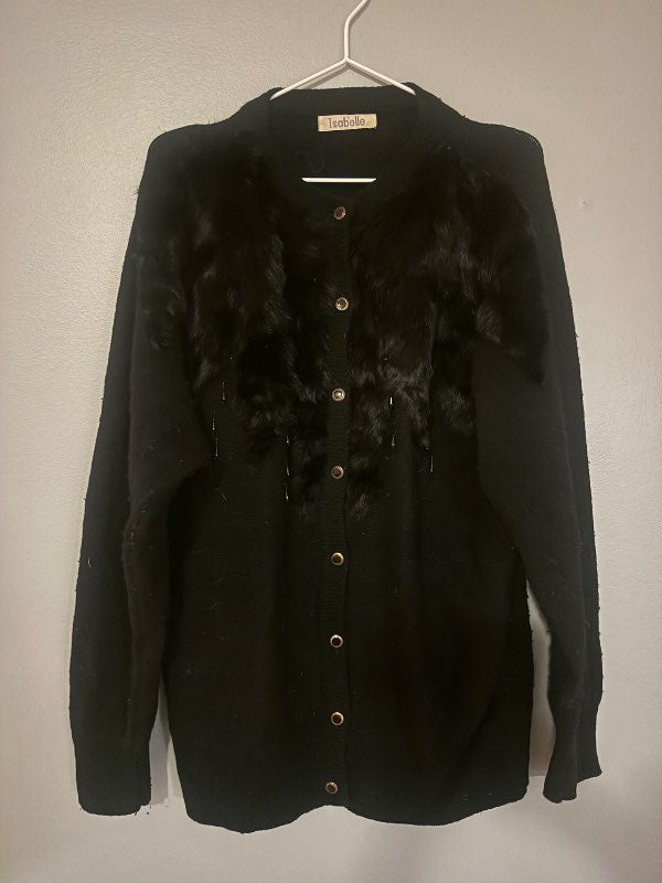 peysa m/kanìnuskinni vintage