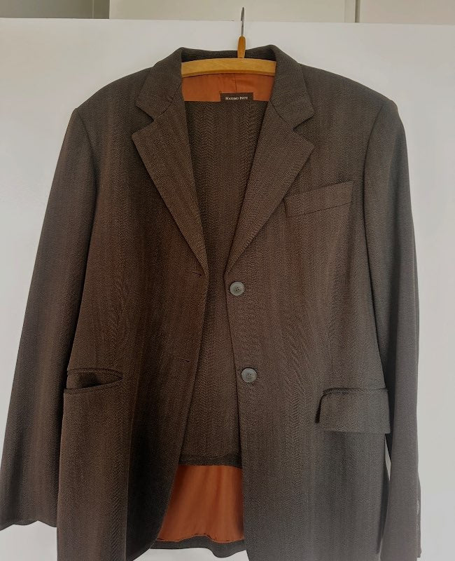 Massimo Dutti brún buxna drakt
