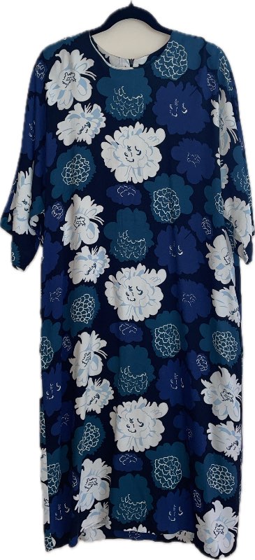 Marimekko blár blómakjóll