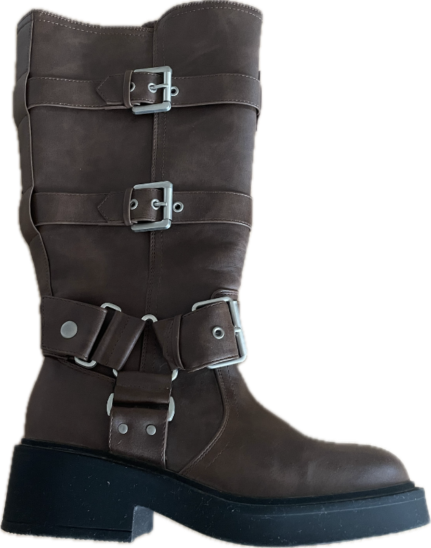 Brún biker boots