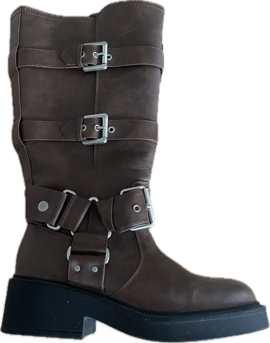 Brún biker boots