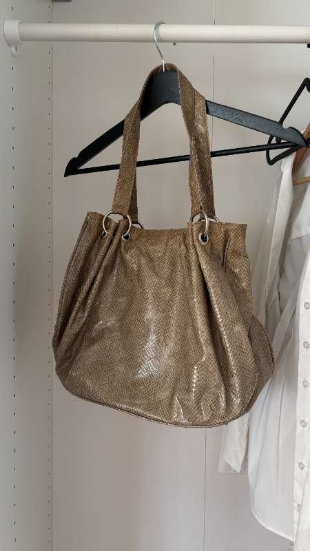 Second hand græn taska crocodile skin