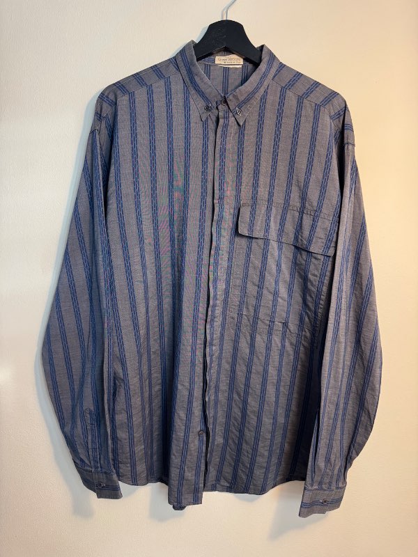Gianni Versace vintage skyrta grá/blá röndótt