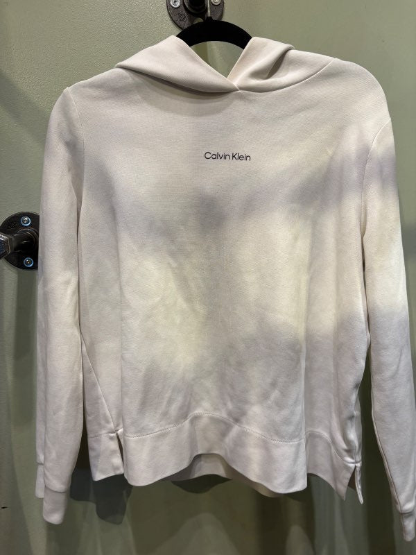 Calvin Klein hvít hettupeysa