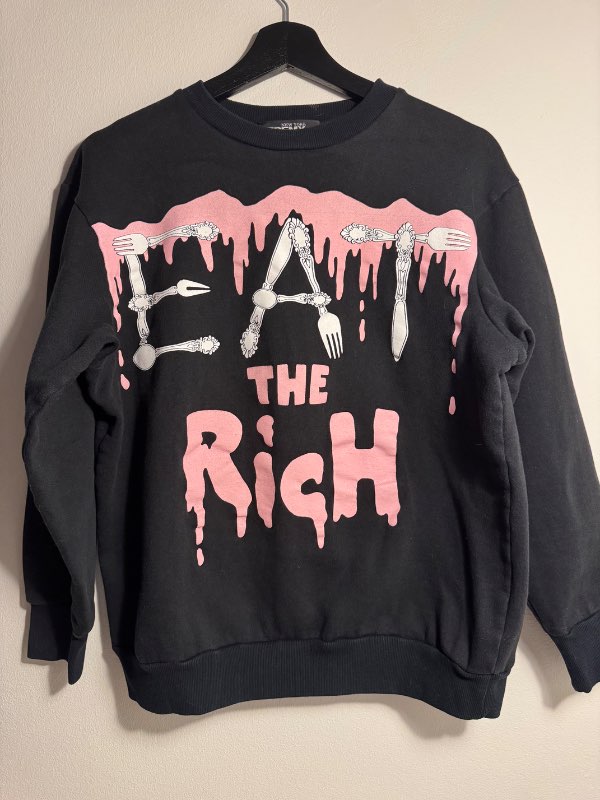 Jeremy Scott "Eat the Rich" peysa svört/bleik