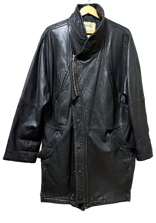 Leðurkápa mjúkt leður, vintage