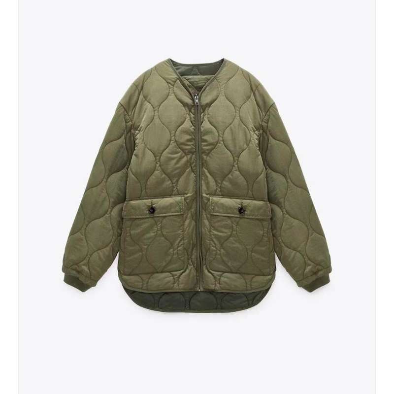 Zara grænn/khaki jakki, reversable