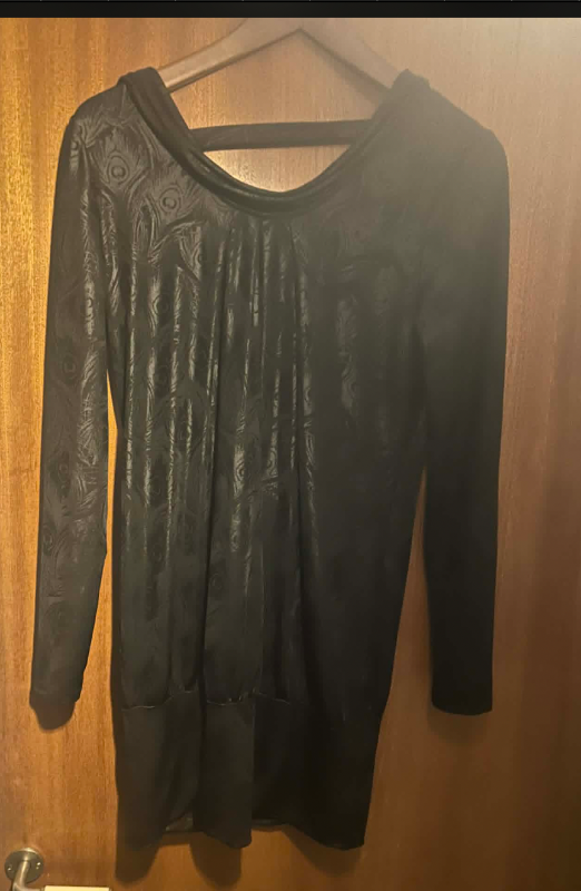 Open back black dress