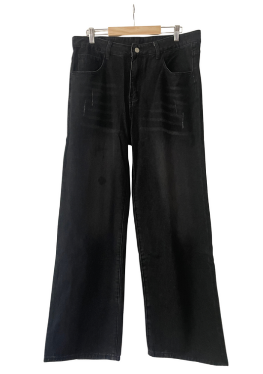 Svartar gallabuxur