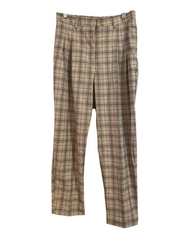 Checked cream-colored pants