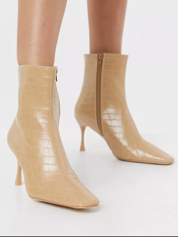 Beige boots ökklahá